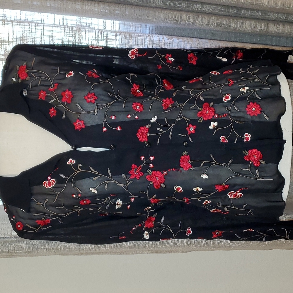 Stunning Embroidered Karen Kane pant and blouse